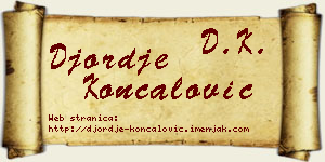 Đorđe Končalović vizit kartica